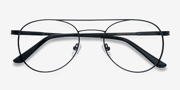 Black Alibi -  Vintage Metal Eyeglasses