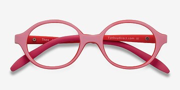 Pink/Red Theo -  Colorful Plastic Eyeglasses