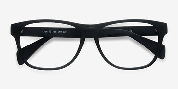 Matte Black Leon -  Acetate Eyeglasses