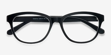 Matte Black Caroline -  Plastic Eyeglasses