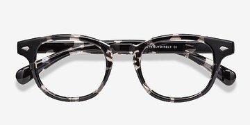 Gray Floral Atomic -  Colorful Plastic Eyeglasses