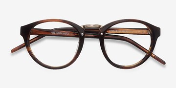 Brown Rita -  Designer Metal Eyeglasses