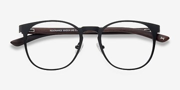 Charcoal and Walnut Resonance -  Mixed Wood Eyeglasses