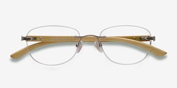 Silver Yellow Potential -  Lightweight Mixed Wood Eyeglasses