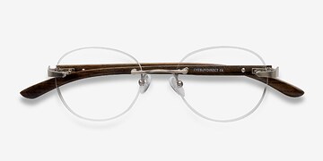 Matte Silver Fuse -  Lightweight Mixed Wood Eyeglasses