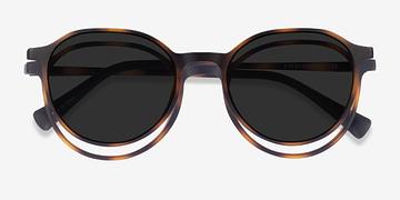 Matte Tortoise Esplanade Clip-On -  Plastic Eyeglasses