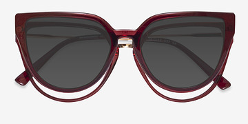 Red Vive Clip-On -  Plastic Eyeglasses