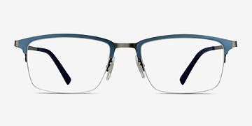 Matte Blue Logic -  Lightweight Metal Eyeglasses