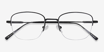 Black Navigator -  Vintage Metal Eyeglasses