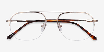 Gold Carlson -  Vintage Acetate, Metal Eyeglasses