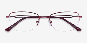 Matte Red Poly -  Titanium Eyeglasses