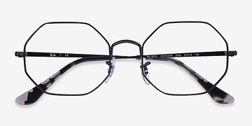 Black Ray-Ban Octagon -  Lightweight Metal Eyeglasses