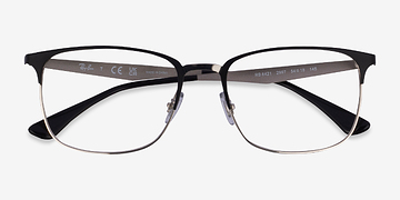 Matte Black Silver Ray-Ban RB6421 -  Metal Eyeglasses