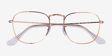Shiny Rose Gold Ray-Ban RB3857V Frank -  Metal Eyeglasses
