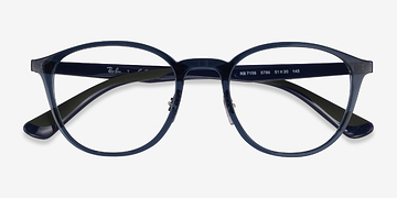 Matte Transparent Blue Ray-Ban RB7156 -  Plastic Eyeglasses