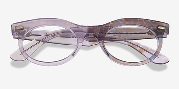 Photo Waves Purple Ray-Ban RB2242V Wayfarer Oval Change -  Plastic Eyeglasses