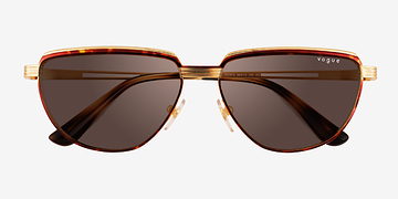 Tortoise Gold Vogue Eyewear VO4235S -  Metal Sunglasses