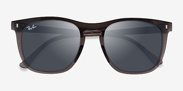 Clear Dark Brown Ray-Ban RB2210 -  Plastic Sunglasses