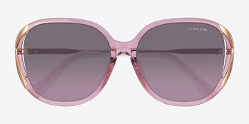 Transparent Pink Coach HC8396U CR620 -  Plastic Sunglasses