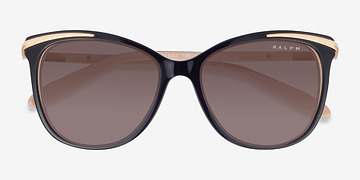 Shiny Black Gold Ralph RA5203 -  Acetate Sunglasses