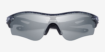 Gray Plaid Oakley Radarlock -  Plastic Sunglasses