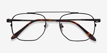 Black Cordon -  Vintage Metal Eyeglasses