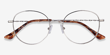 Silver Twirl -  Vintage Metal Eyeglasses