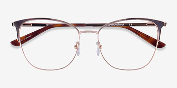Navy Rose Gold Kelsey -  Metal Eyeglasses