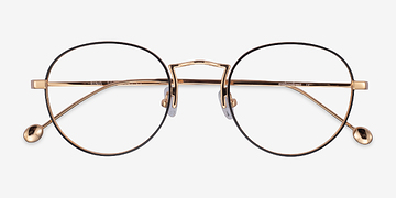Black  Gold Ring -  Metal Eyeglasses