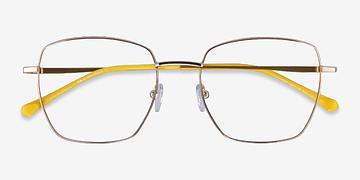 Gold Yellow Genuine -  Metal Eyeglasses