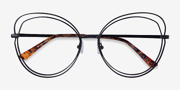 Matte Black Stardust -  Metal Eyeglasses