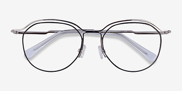 Silver Black Duo -  Metal Eyeglasses
