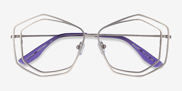 Matte Silver Magnet -  Metal Eyeglasses