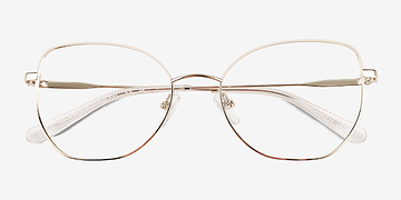 Shiny Gold White Desire -  Metal Eyeglasses