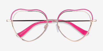 Pink Shiny Gold Philomena -  Metal Eyeglasses