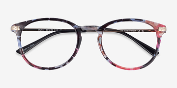 Blue Floral Muse -  Fashion Plastic, Metal Eyeglasses