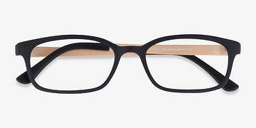 Black & Apricot Clover -  Classic Plastic Eyeglasses