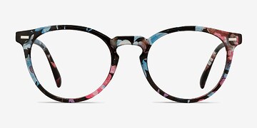 Blue Floral Peninsula -  Lightweight Plastic Eyeglasses