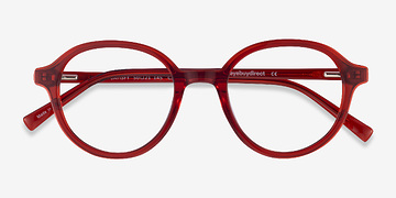Clear Red Satisfy -  Geek Acetate Eyeglasses
