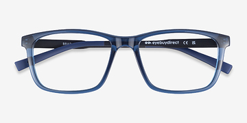 Clear Blue Black Brad -  Plastic Eyeglasses