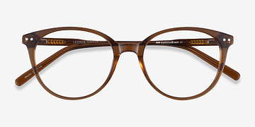 Clear Brown Leonia -  Acetate Eyeglasses