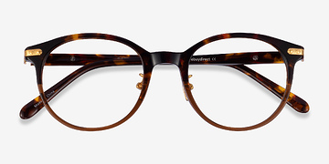Tortoise Gold Dotti -  Metal Eyeglasses