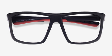 Black Red Cast -  Plastic Eyeglasses
