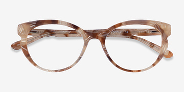 Brown Striped Moa -  Acetate Eyeglasses