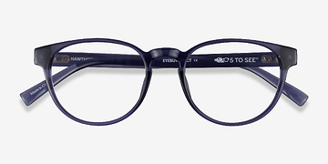 Crystal Dark Blue Hawthorne -  Plastic Eyeglasses