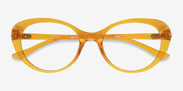 Clear Orange Sunburst -  Plastic Eyeglasses