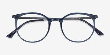 Clear Cobalt Marilou -  Lightweight Plastic, Metal Eyeglasses
