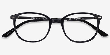 Black Eros -  Lightweight Acetate, Metal Eyeglasses