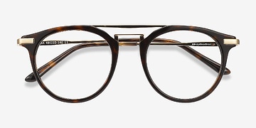 Tortoise Alba -  Vintage Acetate, Metal Eyeglasses
