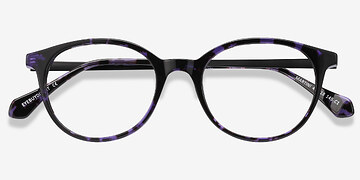 Purple Tortoise Martini -  Lightweight Metal Eyeglasses